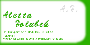aletta holubek business card